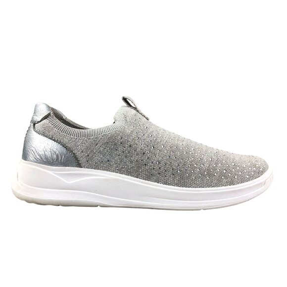 BZees Women's Size 10M Twilight Grey Embellished Slip On Casual Sneakers Shoes